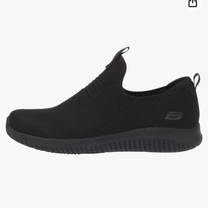 Skechers women’s slip-on work footwear, size 6.5, black